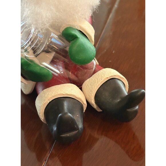Vintage Polymer Clay Whimsical Santa Claus Ornament Holding Vase 6” Signed 1988 - Picture 5 of 7